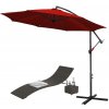 Zahradní slunečník Jiubiaz 3,5m slunečník UV40+ Camping Pendulum Umbrella Pavilion Garden Umbrella Červená