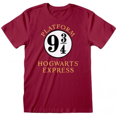 CurePink tričko Harry Potter Hogwarts Express vlak do Bradavic červené – Sleviste.cz