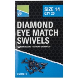 Preston Inovations Obratlík Diamond Eye Match Swivels vel.12 20ks