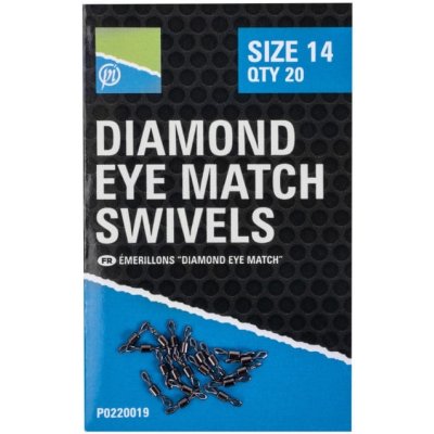 Preston Inovations Obratlík Diamond Eye Match Swivels vel.12 20ks