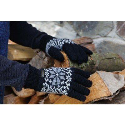 Wooline pletené prstové rukavice Angora černé – Hledejceny.cz