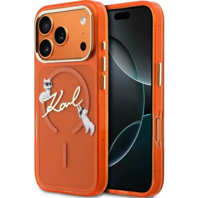 Karl Lagerfeld IML Choupettes Karl Script Logo MagSafe kryt pro iPhone 17 Pro Max oranžový KLHMP17X5HKSCAO – Hledejceny.cz