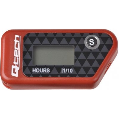 měřič motohodin bezdrátový s nulovatelným počítadlem, Q-TECH (červený) – Sleviste.cz