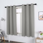 WUXXIANG Sada 2 zatemňovacích závěsů 100 × 120 cm světle šedá s úvazky – Hledejceny.cz
