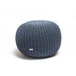 Justin Design Pletený puf velký šedomodrý – Zboží Dáma