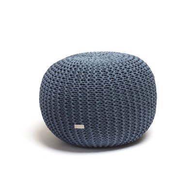 Justin Design Pletený puf velký šedomodrý – Zboží Dáma