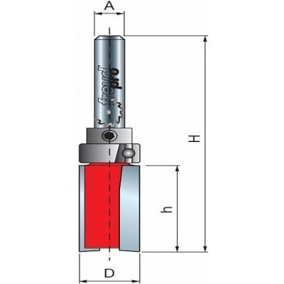 Stopková fréza drážkovací FREUD 50-10308 D=16 A= 8 s ložiskem