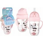 Canpol Babies nevylévací hrníček se slámkou a závažím Exotic Panda růžový 270 ml – Zboží Mobilmania