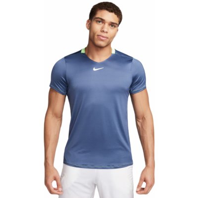 Nike Court Dri-Fit Advantage Crew Top diffused blue/lime blast/white – Zboží Mobilmania