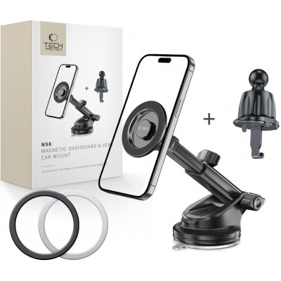 TECH-PROTECT 102563 TECH-PROTECT N58 Magnetický MagSafe držák do auta černý – Zboží Živě
