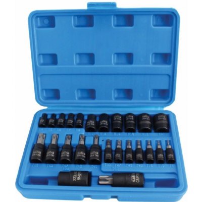 SATRA S-H2548T Zástrčné a nástrčné hlavice 1/4", 3/8" a 1/2” TORX a TORX-E, sada 25ks – Zboží Dáma