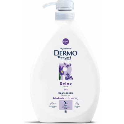 Dermomed Tekutý pudr & kosatec sprchový gel s dávkovačem 1 l – Zboží Dáma