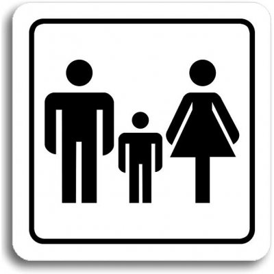 Accept Piktogram "rodiny s dětmi" (80 × 80 mm) (bílá tabulka - černý tisk) – Hledejceny.cz