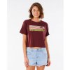 Dámská Trička Rip Curl TALLOWS CROP TEE Maroon