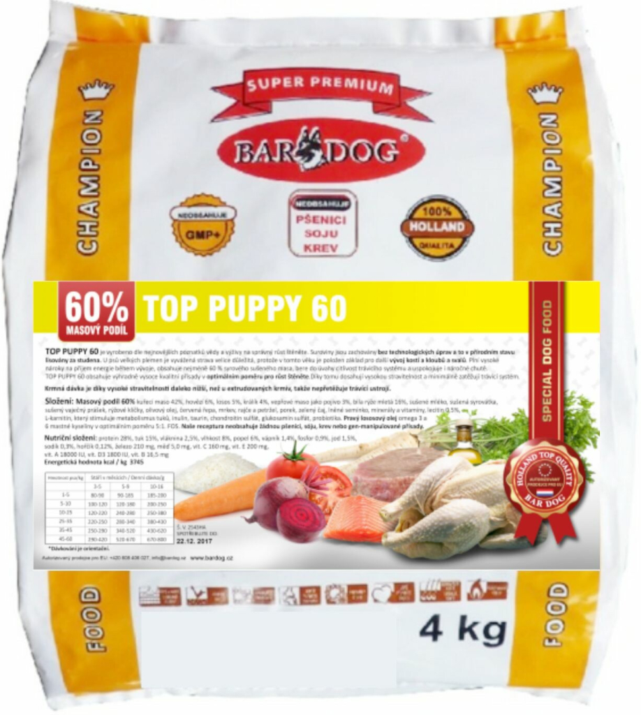 Bardog lisované Top Puppy 60 28/15 4 kg