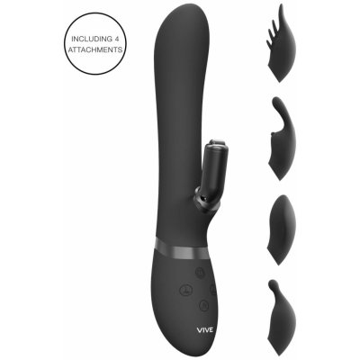 Vive Chou battery operated waterproof clitoral with replaceable heads black – Zbozi.Blesk.cz