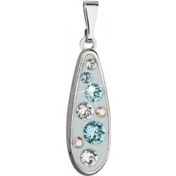 Evolution Group CZ Přívěsek bižuterie se Swarovski krystaly modrá kapka 54025.3