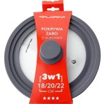 Florina univerzální skleněná poklice na hrnce a pánve 3v1 18 20 a silikon 22cm – Zboží Dáma