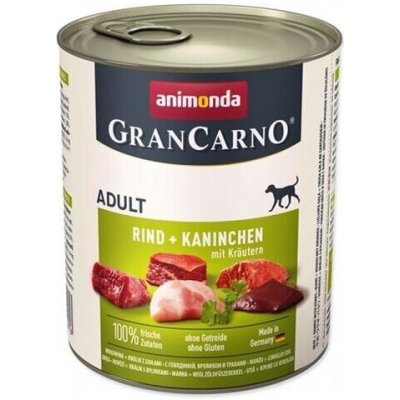 Animonda Grancarno dog Adult hovädzie,králik,bylinky 6 x 0,8 kg – Zboží Mobilmania