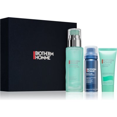 Biotherm Aquapower Aquapower Advanced Gel hydratační gel na obličej 75 ml + Aquapower Homme čisticí gel na obličej 40 ml + Homme Basics Line pěna na holení pro citlivou pleť 50 ml