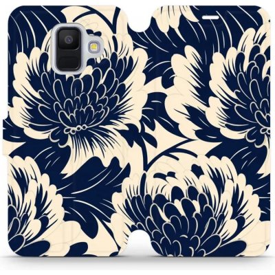 Mobiwear - Samsung Galaxy A6 2018 - VA40S Modré a béžové květy