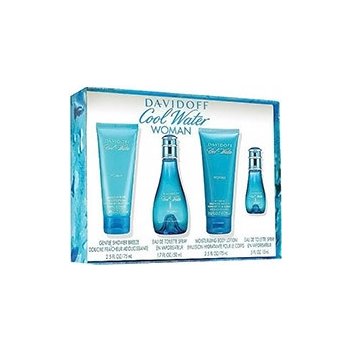 Davidoff Cool Water Woman EDT 50 ml + tělové mléko 75 ml + sprchový gel 75 ml + EDT 15 ml dárková sada