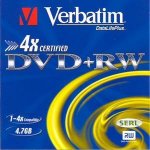 Verbatim DVD+RW 4,7GB 4x, SERL, spindle, 10ks (43488) – Zboží Mobilmania