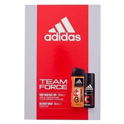 Adidas Team Force 3in1 : sprchový gel 250 ml + deodorant 150 ml pro muže – Zbozi.Blesk.cz