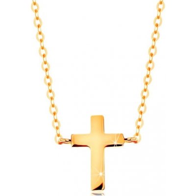 Šperky eshop ve žlutém zlatě malý latinský křížek lesklý GG138.06