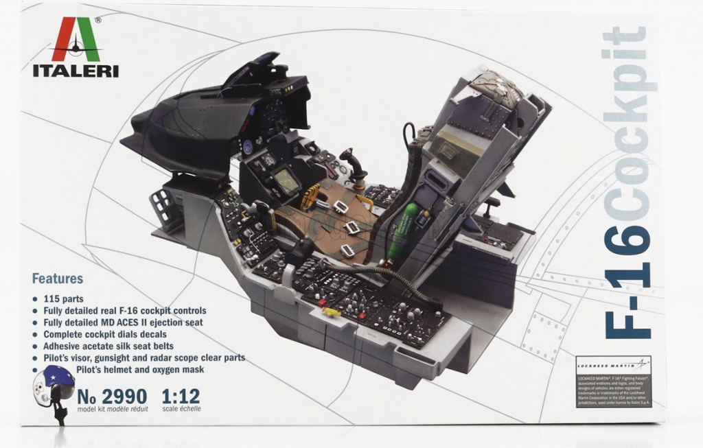 Italeri Model Kit kokpit 2990 F-16 Cockpit1:12