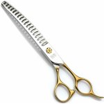 Tauro Pro Line Nůžky Janita Plunge modelovací zahnuté18 zubů zlaté kroužky 18 cm – Hledejceny.cz