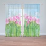 Sablio Záclony Růžové tulipány: 2ks 150x250cm – Hledejceny.cz