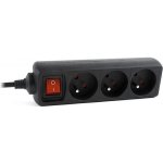 GEMBIRD prodlužovačka 3FR/10A/C14, 0,6m, černá, EG-PSU3F-01 – Sleviste.cz