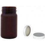 Pilulka Plastová lahvička hnědá s bílým uzávěrem 100 ml – Zbozi.Blesk.cz