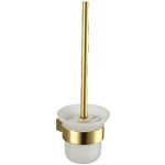 Kielle Vega WC štětka nástěnná s držákem matné sklo brushed gold 40518026 – Hledejceny.cz
