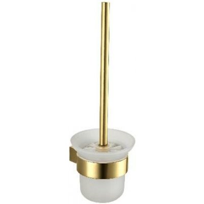 Kielle Vega WC štětka nástěnná s držákem matné sklo brushed gold 40518026 – Hledejceny.cz