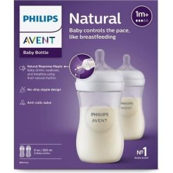 Avent láhve Natural Response průhledná dudlík pro podporu rytmu pití 260 ml 2 ks