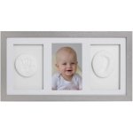Tiny Memories Sada na otisky nožiček či ručiček, trojrámek - dárková sada pro miminko - stříbrná – Sleviste.cz
