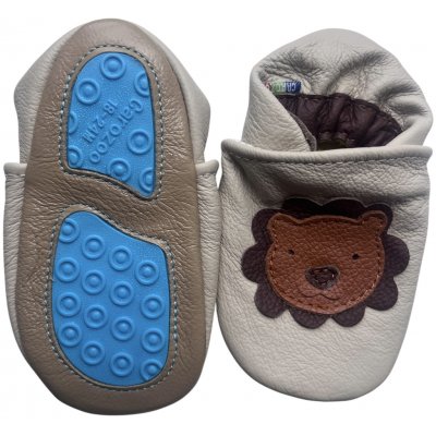 Carozoo kožené capáčky s gumovou podrážkou lvíček béžová – Zbozi.Blesk.cz