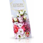 Selllot Mléčná čokoláda s jahodovým posypem Bíločervené květy 175 g – Sleviste.cz