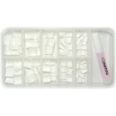 Ráj nehtů nehtové tipy krátké bílé vel.0-9 sada 100 ks – Zboží Dáma