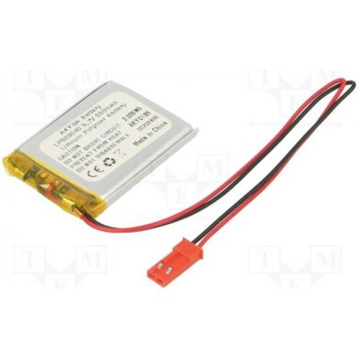 AKYGA BATTERY AKY0185 Akum: Li-Po 3,7V 550mAh vodiče,konektor JST SYP-02T-1 – Sleviste.cz