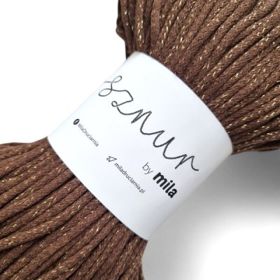 Bavlněná šňůra MILA GLITTER 5mm - HNĚDÁ ZLATÁ/PG132 – Zboží Dáma