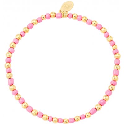 Ornamenti pozlacený Pink beads OOR300024