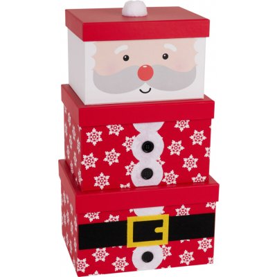 Sada 3 vánočních dárkových krabiček Santa 24,5 cm, H&L – Hledejceny.cz