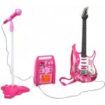 iMex Toys dětská rocková elektrická kytara na baterie a zesilovač a mikrofon Pink – Zboží Dáma