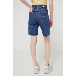 Tommy Jeans Džínové šortky dámské hladké high waist DW0DW17634 modrá