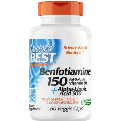 Doctor’s Best Benfotiamin 150 mg + Lipoic acid 300 mg 60 kapslí