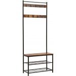 Textilomanie Kovová předsíňová stěna TAYLOR 72x175 cm, černá/rustikálně hnědá – Zboží Dáma