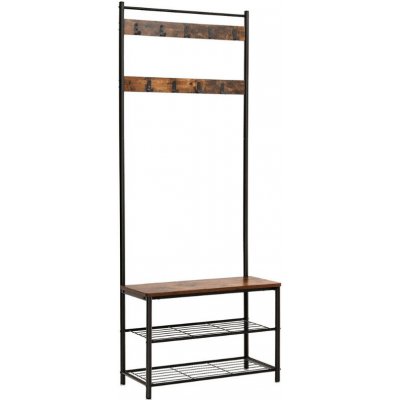 Textilomanie Kovová předsíňová stěna TAYLOR 72x175 cm, černá/rustikálně hnědá – Zboží Dáma